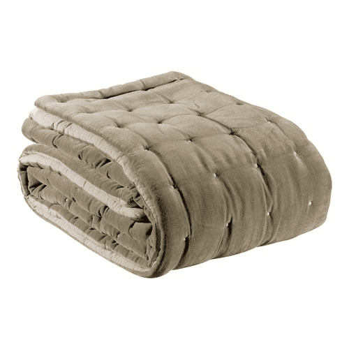 Elise Velvet Eiderdown, 160 x 160cm, Taupe
