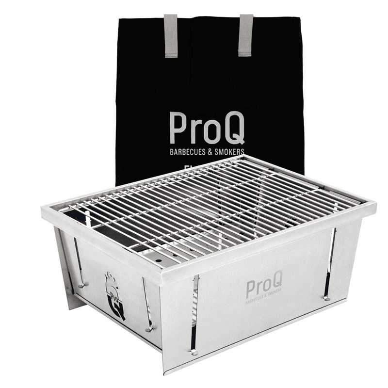 Flatdog Portable Fold Flat BBQ Grill, Stainless Steel