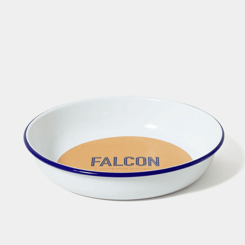 Medium Salad Bowl, 26cm, White with Blue rim