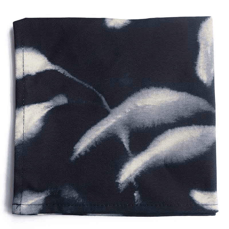 Amongst Dark Set of 4 Organic Cotton Napkins, 45 x 40cm, Black Navy