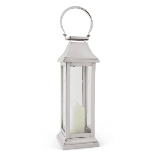 Image showing the Station Lantern, H51 x W17 x D17cm, Clear/Silver product.