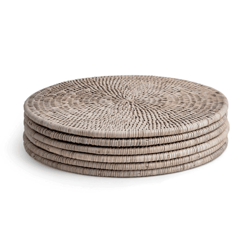 Image showing the Ashcroft Set of 6 Round Placemats, D29cm, Rattan product.