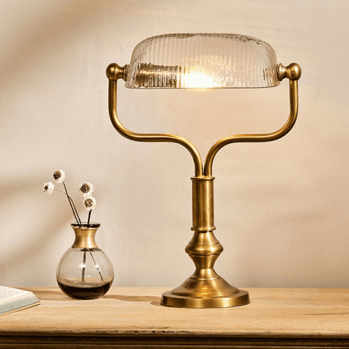Image showing the Ulani Vintage Desk Lamp, H34.5cm, Antique Brass product.