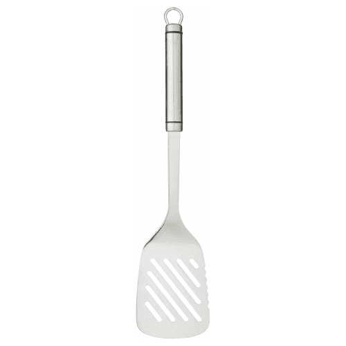 Image showing the Oval Handled Slotted turner, stainless steel product.