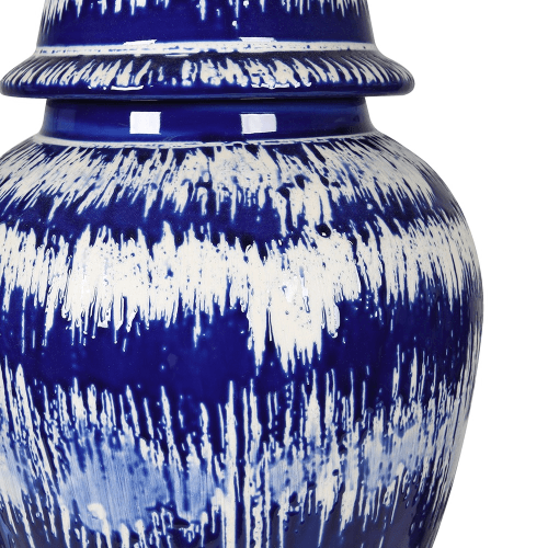 Image showing the Tie Dye Ginger Jar, H45cm, Blue & White product.