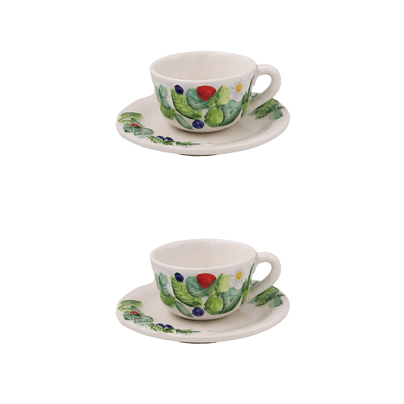 Frutti Di Bosco Set of 2 Teacups & Saucers, 180ml, Multi