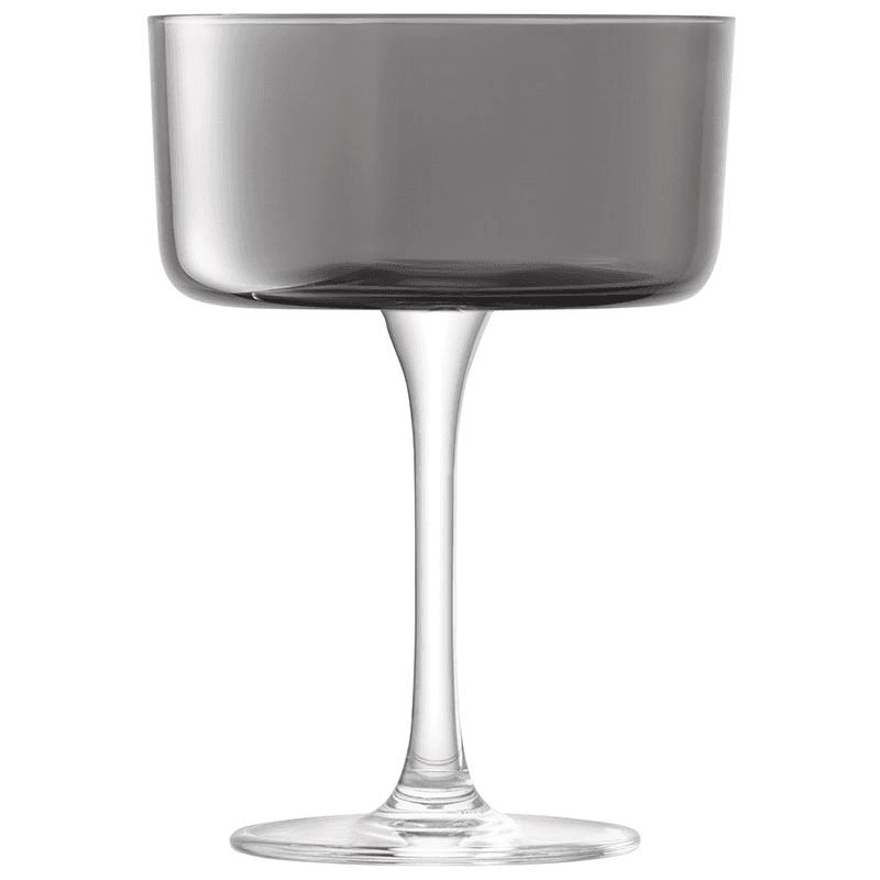 Lunar Set of 2 Champagne/Cocktail Glasses, 230ml, Lunar Grey