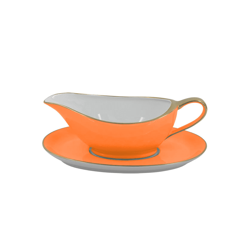 Sous Le Soleil Sauceboat On Tray, 350ml, Matt Gold Classic Orange