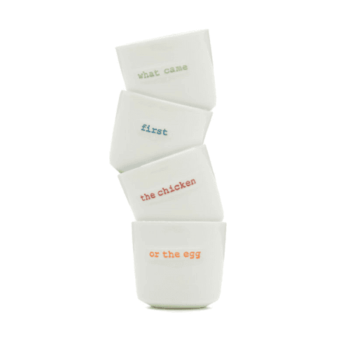 Image showing the Word- Egg Cups "What Came First...", Set of 4 product.
