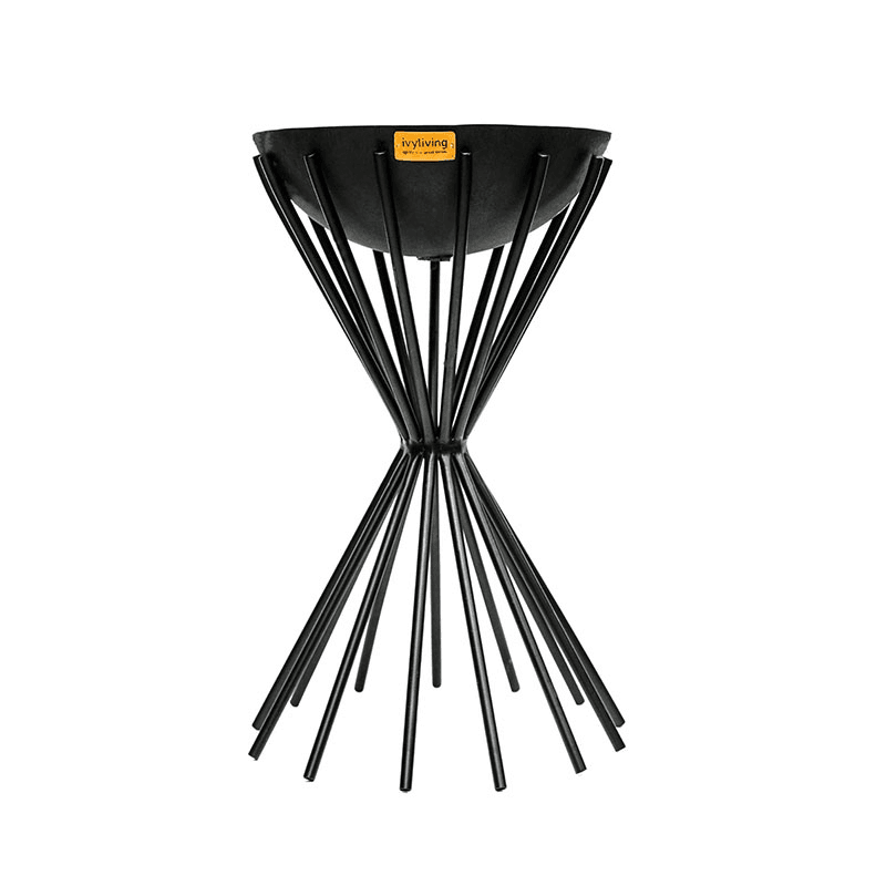 Dakota Tall Metal  Fire Pit, H65cm, Black