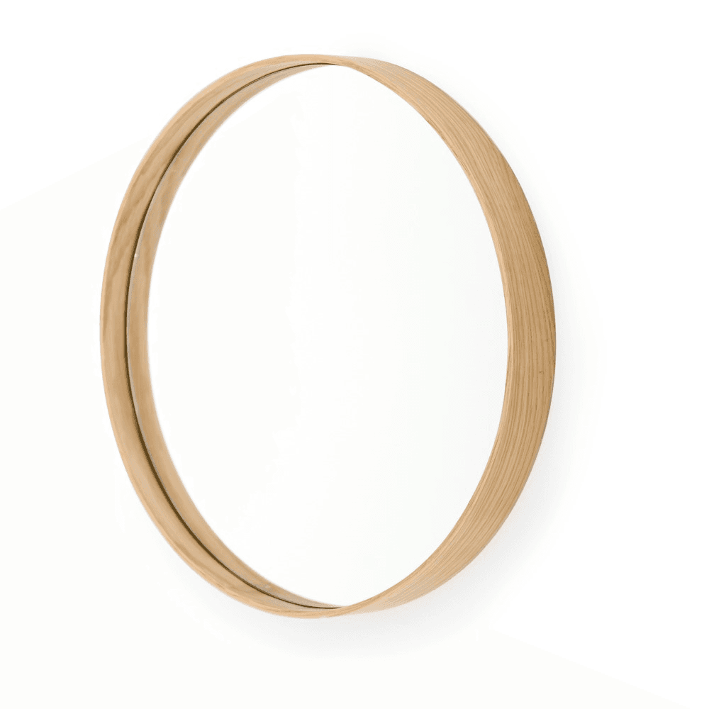 Glance -310 Round wall mirror, Dia31cm, Natural Oak