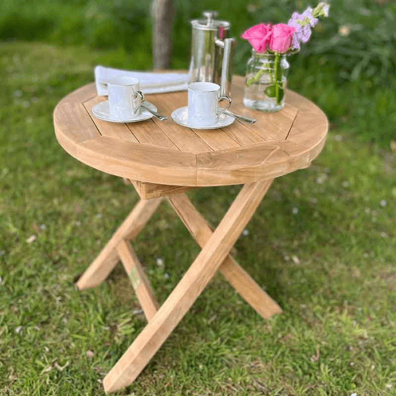 Lavender Round Coffee Table, D50cm, Teak