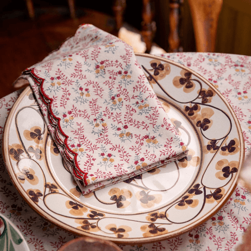 Image showing the Little Flowers Set of 4 Napkins, 50 x 50cm, Pink product.