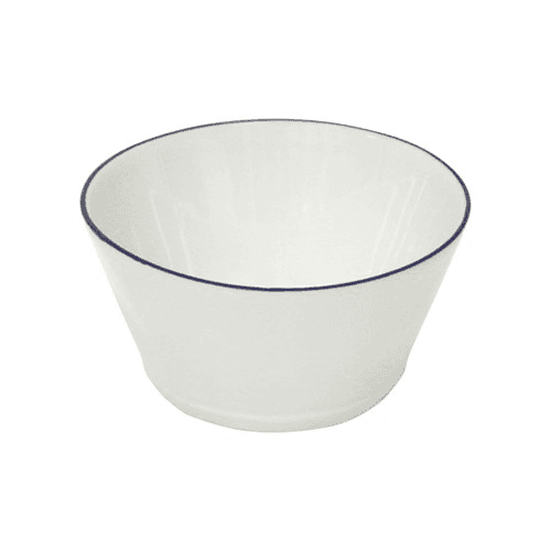 Beja Set of 6 cereal bowls, 14cm, White With Blue Rim