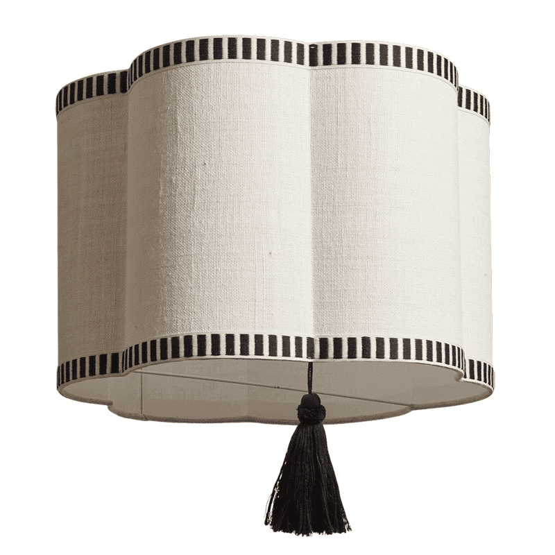 Asphodel Lampshade, 55cm, Ivory & Black