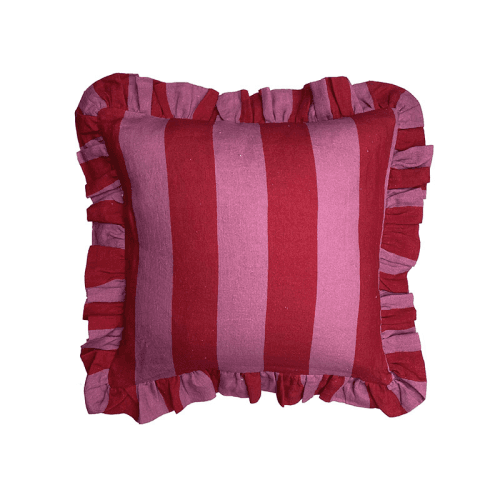 Image showing the Wide Stripe Cushion Cover, 45 x 45cm, Cerise/Fuchsia product.