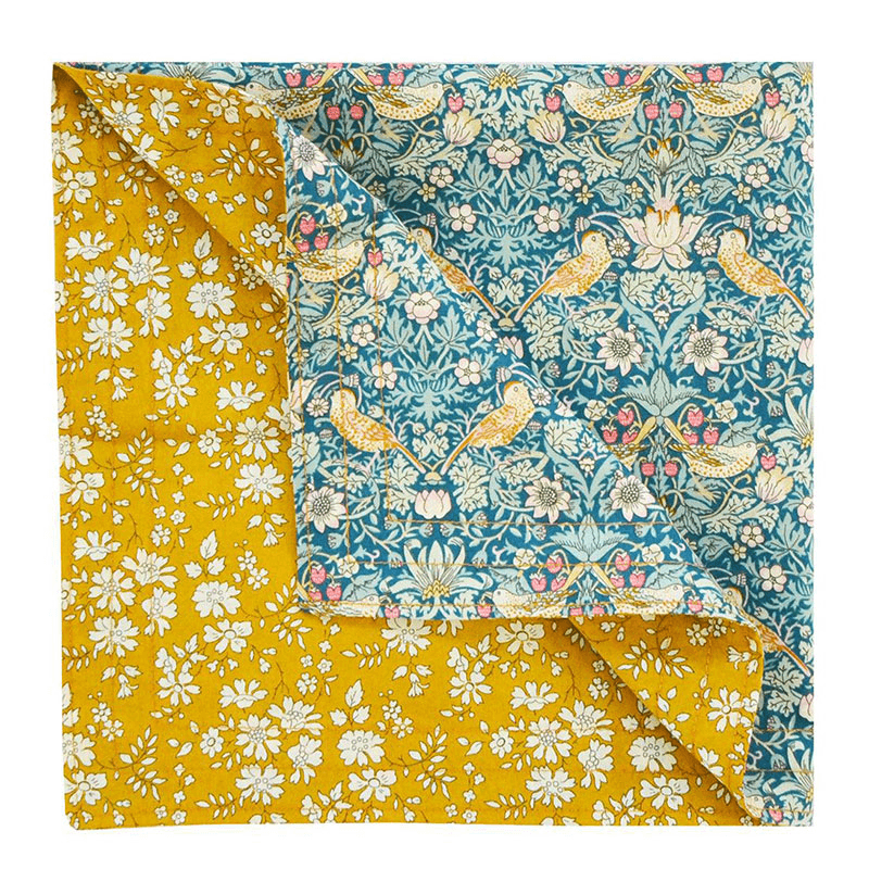Strawberry Thief Set of 4 Stitch Napkin, Green