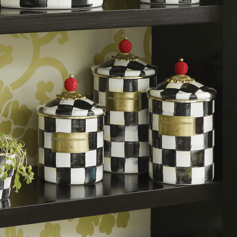 Courtly Check Large canister, 1.8L, Enamel