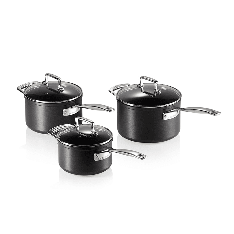 Toughened Non-Stick 3 piece saucepan set