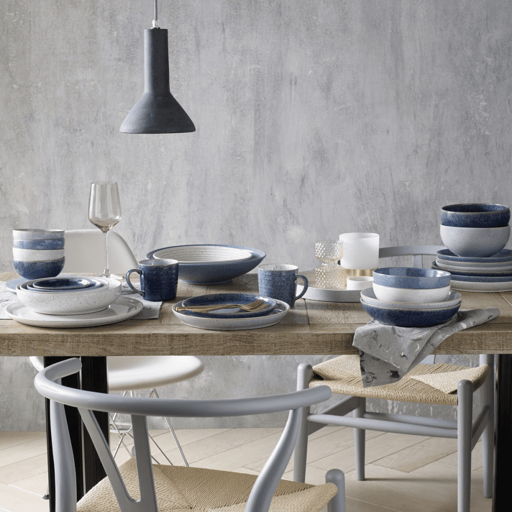Studio Blue Set of 4 pasta bowls, 22 x 5cm, Blue Tones