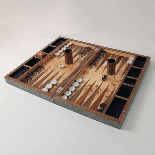 Image showing the Backgammon Board, 54 x 34cm, Lincoln Green Shagreen product.