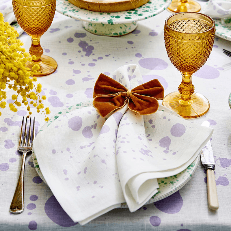 Splatter Set of 4 Napkins, W50 x L50cm, Lilac
