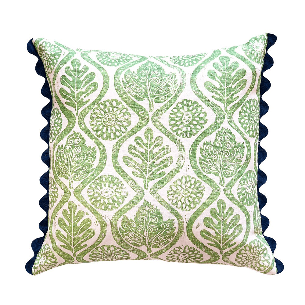Oakleaves Cushion, 50 x 50cm, Bright Green