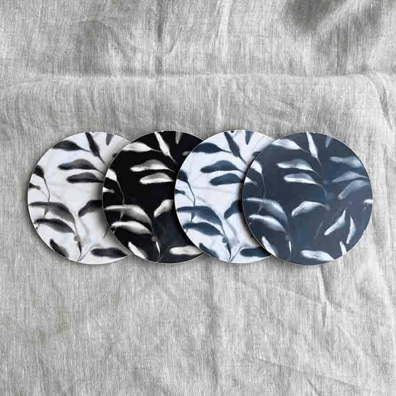 Amongst Set of 4 Coasters, D10cm, Assorted