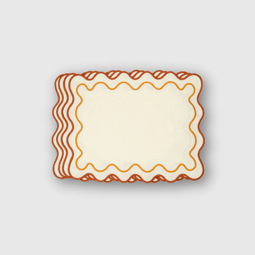 Image showing the Clementine Set of 4 Placemats, 36 x 45cm, Orange product.