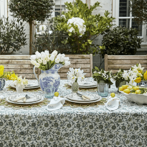 Image showing the Green Petals Tablecloth Large product.