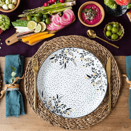Image showing the Artisanne Noir Set of 4 Salad Plates, D21cm, Monochrome product.