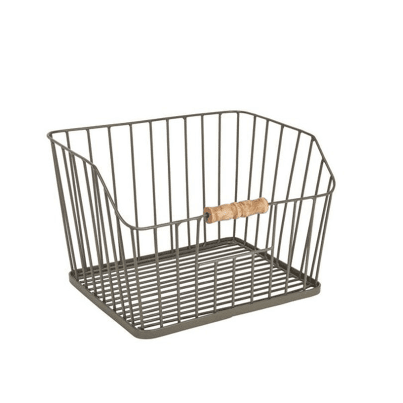 Living Nostalgia Large Wire Storage Basket, Grey