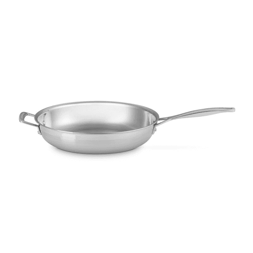 Image showing the Classic 3-ply Uncoated Frying Pan with Helper Handle, 30cm, Stainless Steel product.