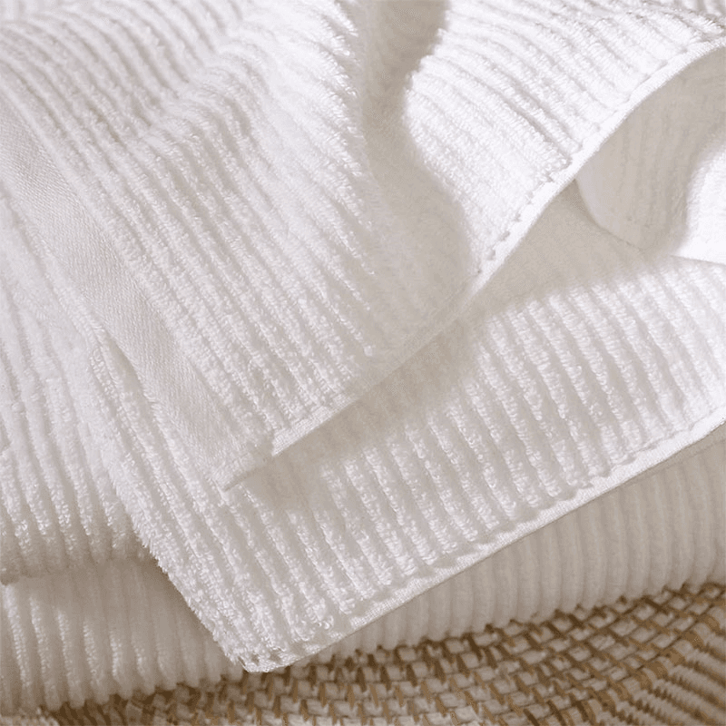 Super Soft Pure Cotton Ribbed Bath Sheet, 100 x 150cm, White