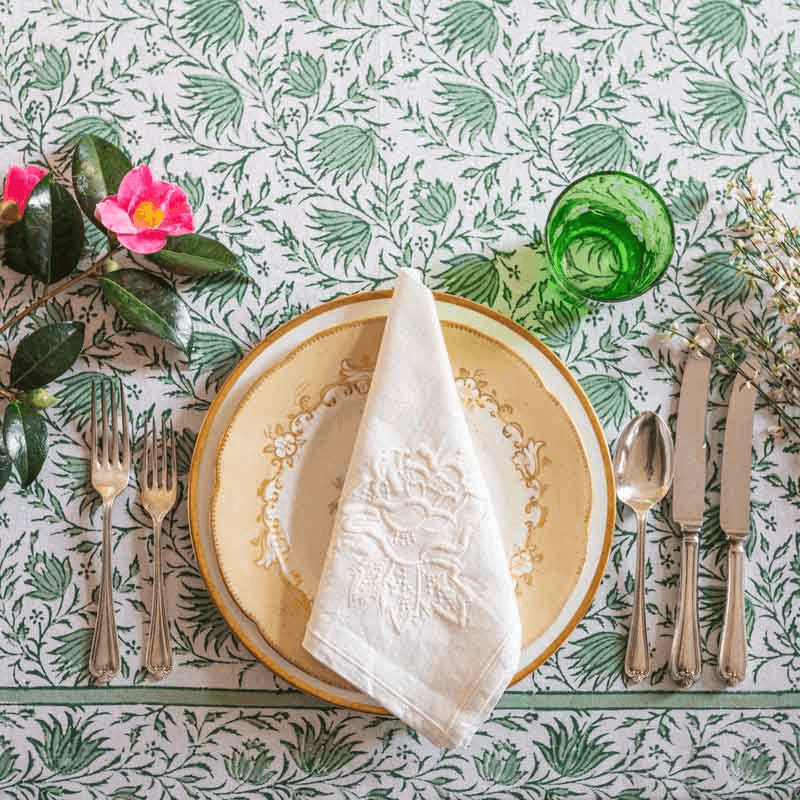 White Rose Embroidered Napkin, 45 x 45cm, White
