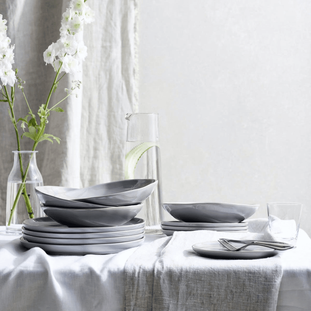 Portobello 12 piece dinner set, Grey