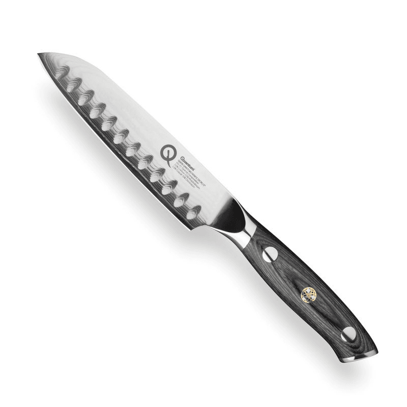 Q30 Series Damascus Steel Santoku Knife, 12cm, Black