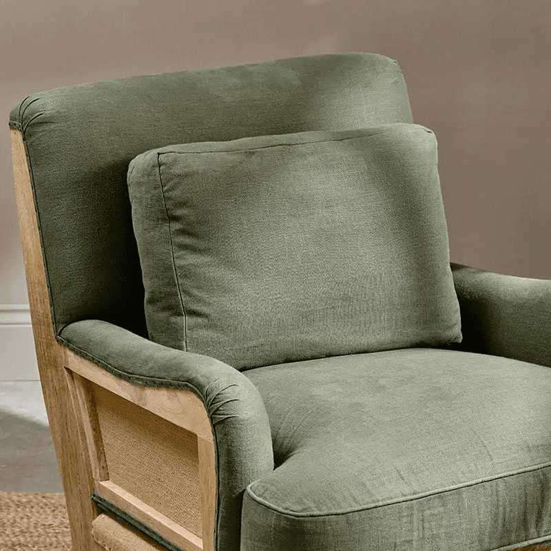 Abe Linen Armchair, Olive