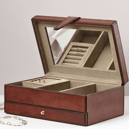 Image showing the Jewellery Box, Leather, 31 x 20 x 12cm product.