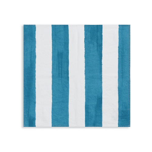 Image showing the Stripe Linen Napkin, 50cm x 50cm, Sky Blue product.