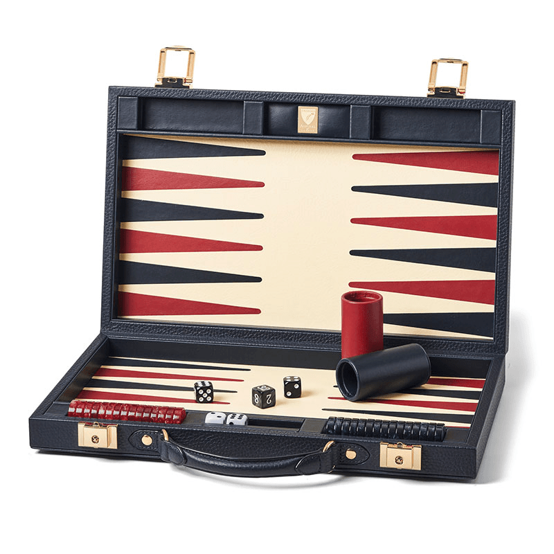 Backgammon Set, L38 x W23cm, Navy Pebble