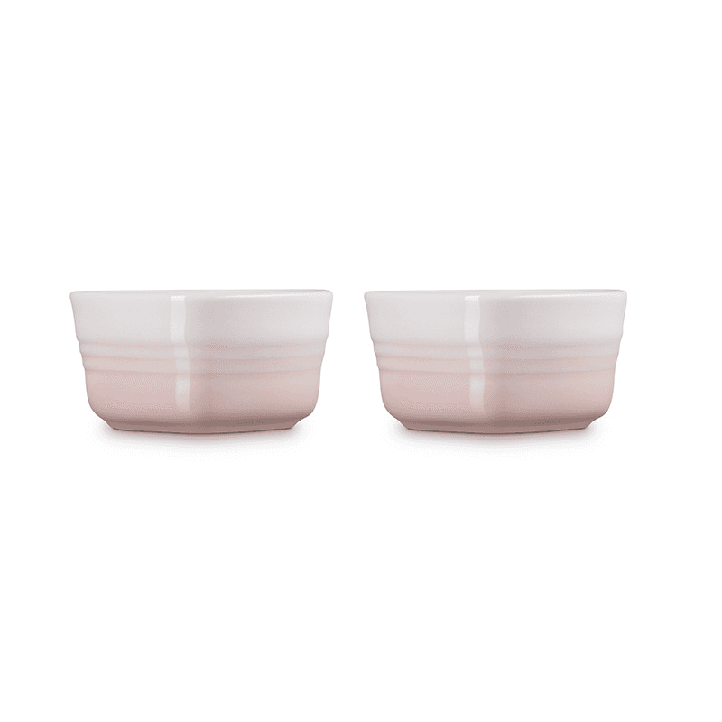 Heart Set of 2 Ramekins, Shell Pink