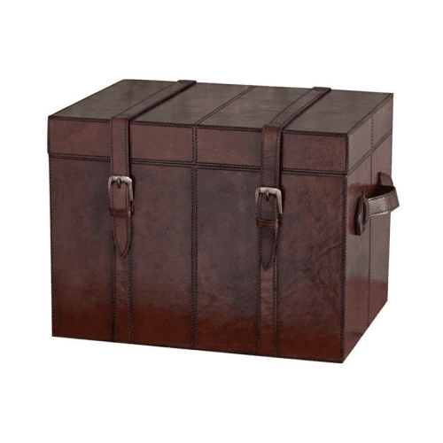 Image showing the Leather Medium trunk, 51 x 39 x 39cm, Conker Brown product.