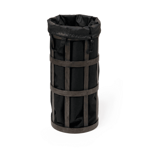 Image showing the Cage Laundry basket, H63 x W31 x D31cm, Dark Brown/Black product.