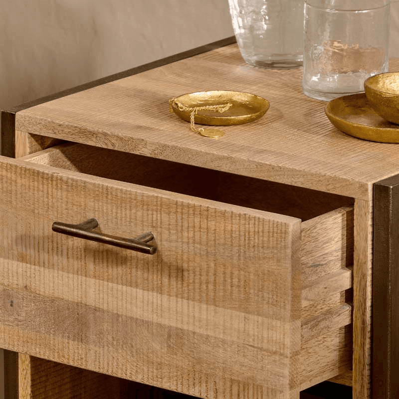 Dasai Bedside Table, H60 x W45 x D40cm, Natural