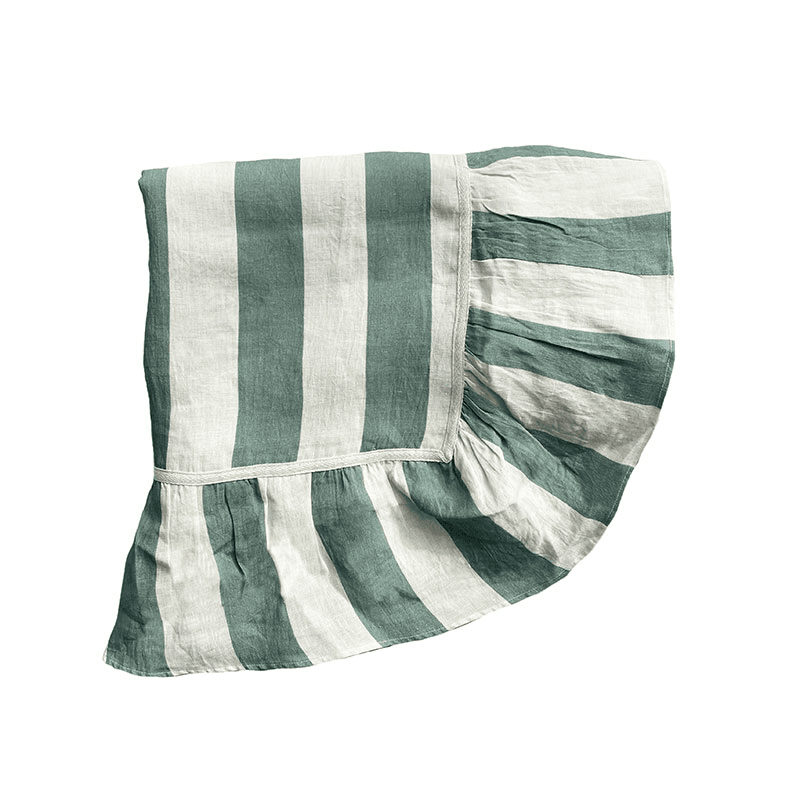 Wide Stripe Tablecloth, 240cm x 150cm, Sea Green