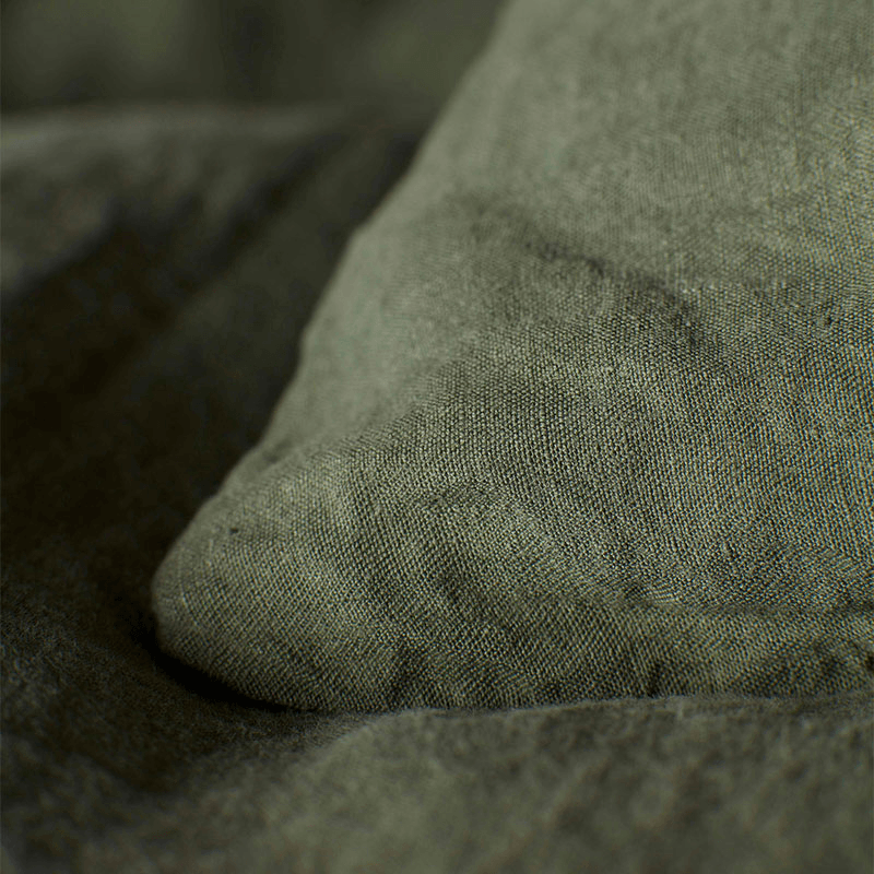 Linen Duvet Cover, Superking, Olive Green