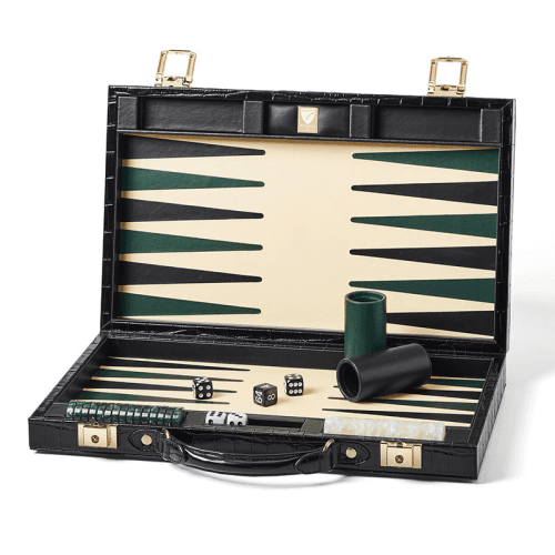 Image showing the Backgammon Set, L38 x W23cm, Black Croc product.