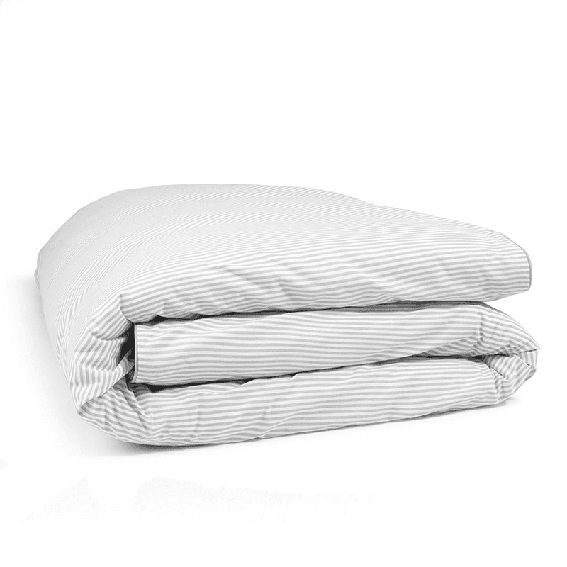 Striped Percale  Duvet Cover, Superking, Grey Stripe
