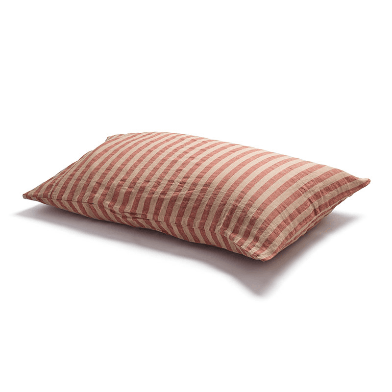 Pembroke Stripe Pillowcases, Standard, Sandstone Red